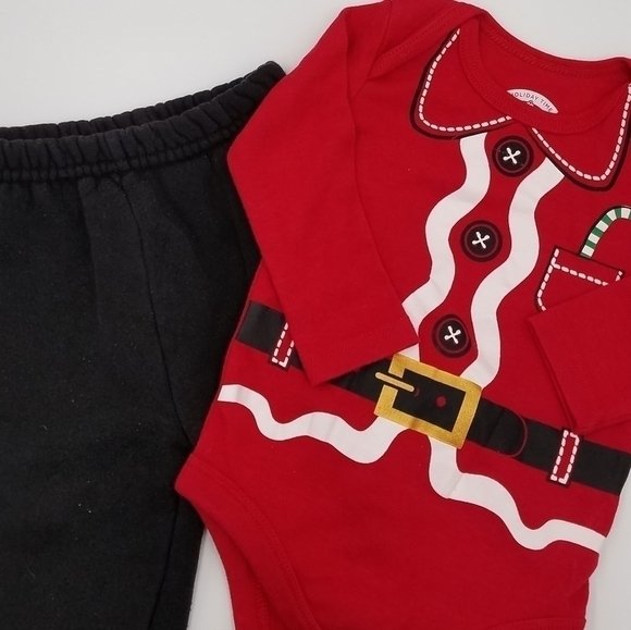Christmas Santa Set Bodysuit Sweatpants 12m - Picture 1 of 8